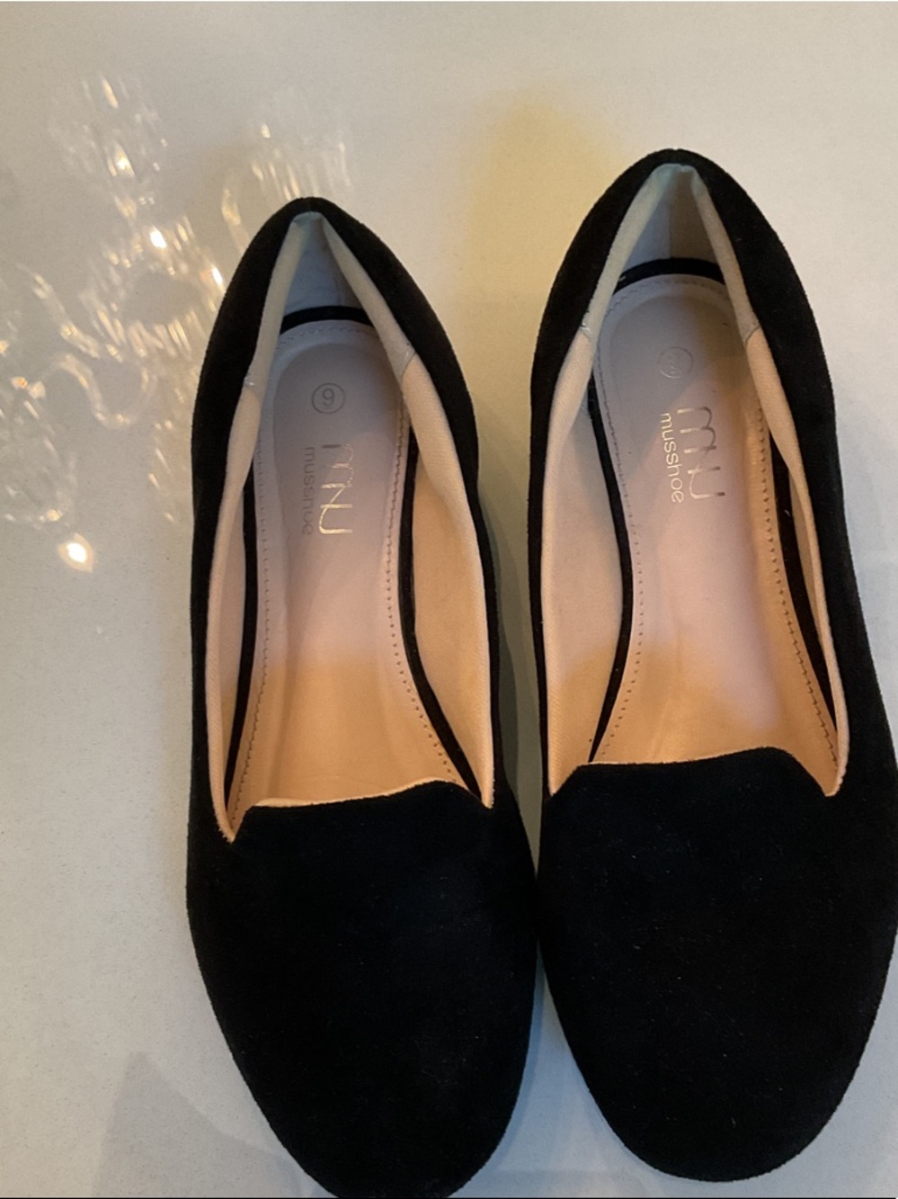 MUS SHOE Musse & Cloud Black Suede Slip-On Ballet Flats